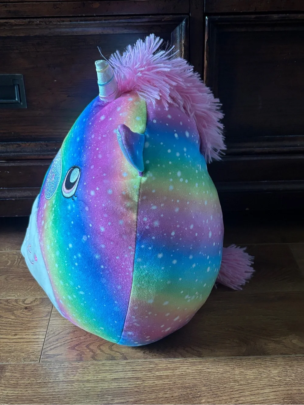 Squishmallows Rainbow Unicorn Plush Pillow - blue, pink, green, purple, yellow